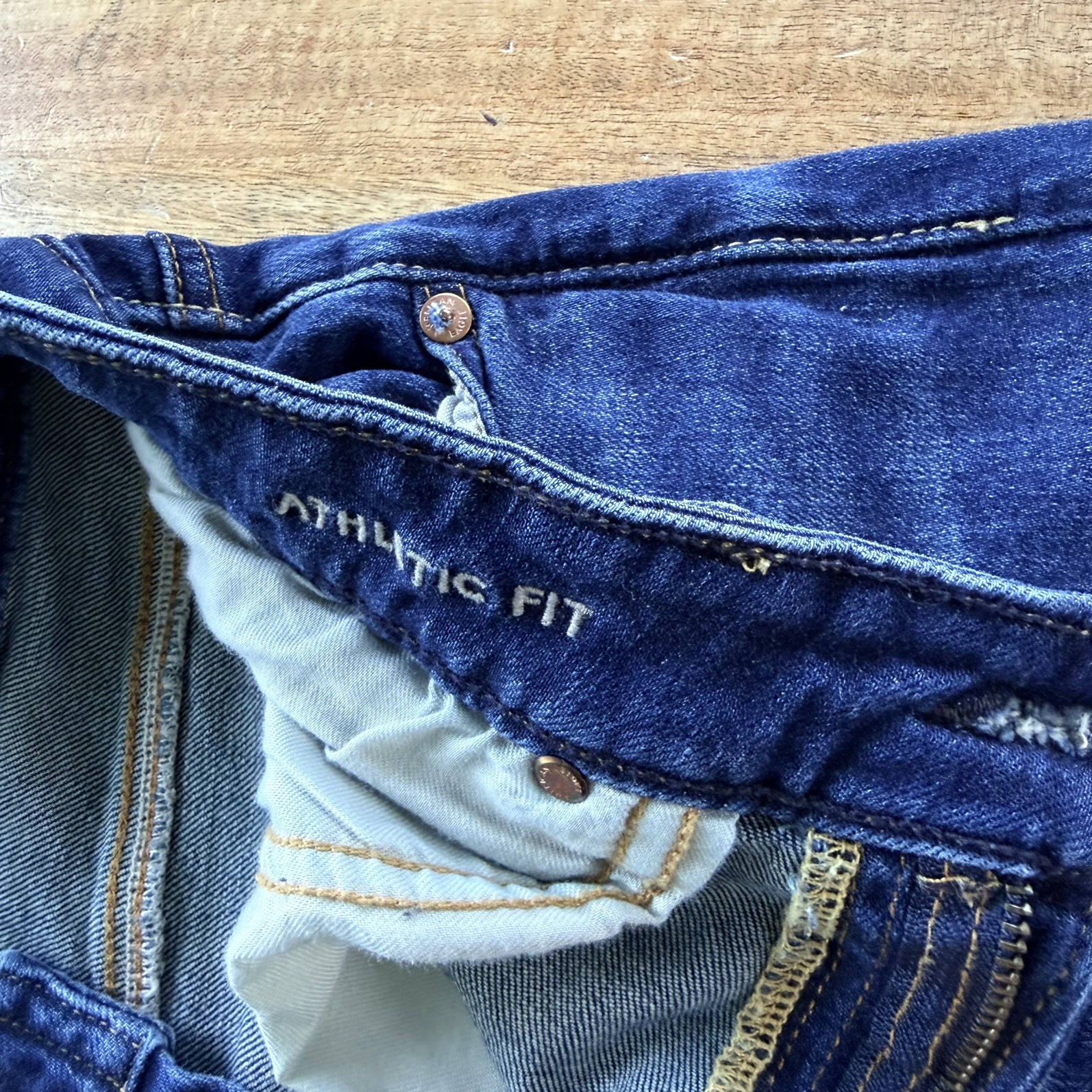 American Eagle Mens Airflex+ Athletic Fit Dark Wash Blue Jeans 31×30