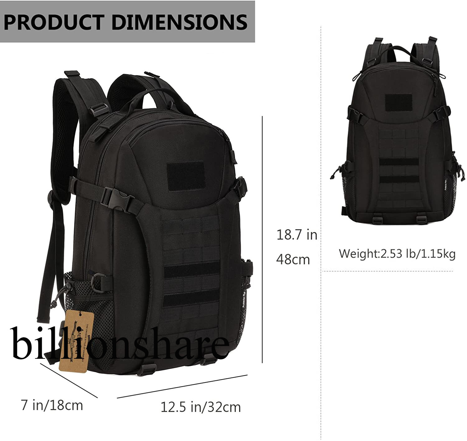 Tactical Backpack for Men Hiking Day Pack Molle Military Rucksack Waterproof 28L