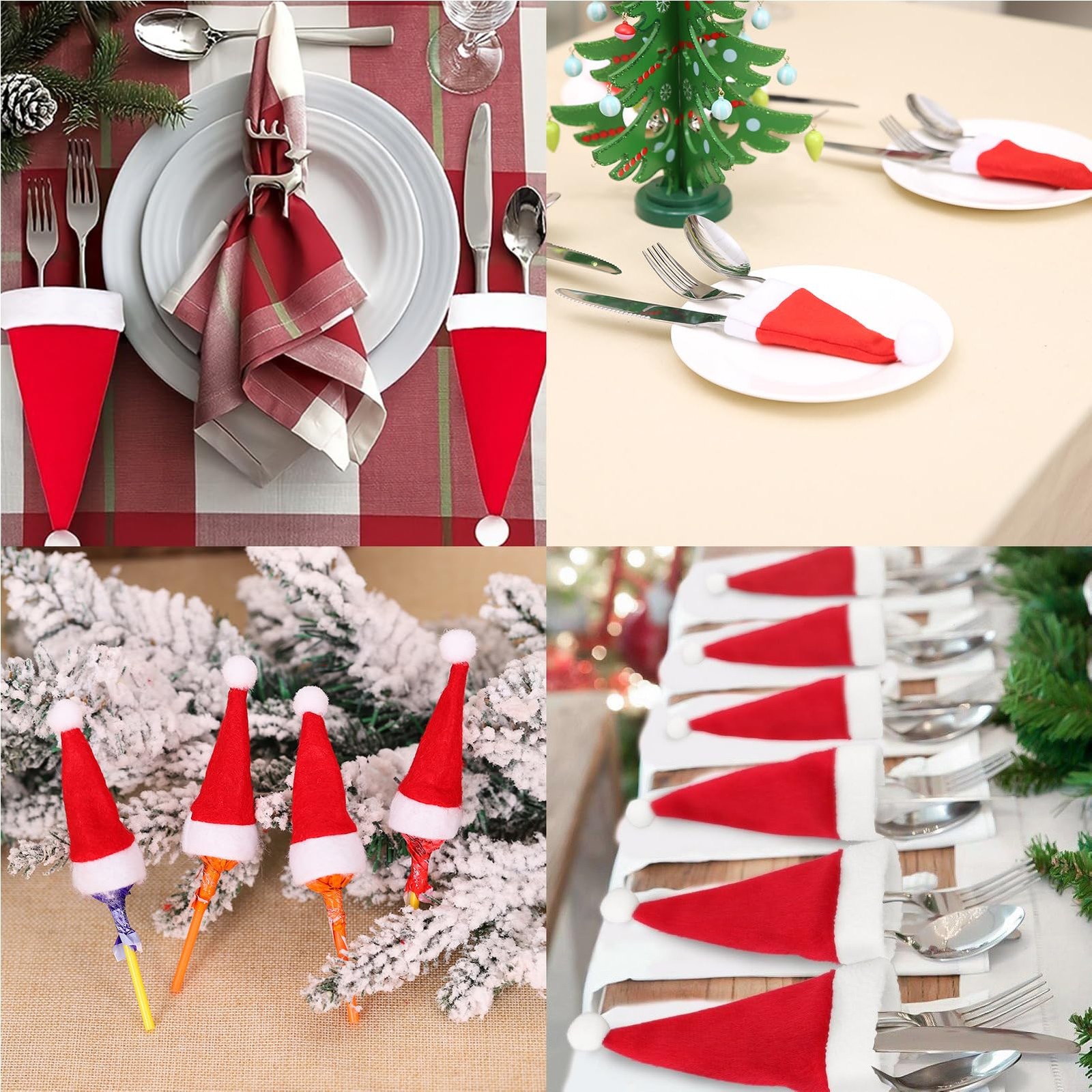 30PCS Santa Hats For Crafts Mini Christmas Hat 2.2×4.7 Inch Party Decor