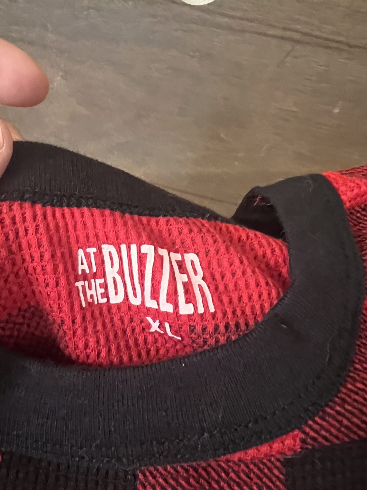 At the Buzzer Shirt Mens XL RED Thermal Long Sleeve Crewneck Pullover Outdoor