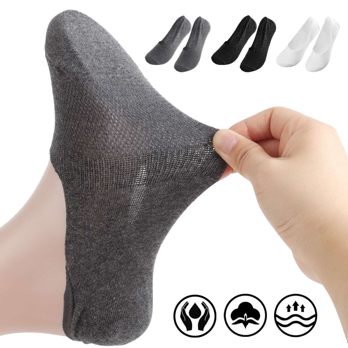 1-6 Pairs No Show Socks Women Men Running Low Cut Breathable Cotton Boat Sock US