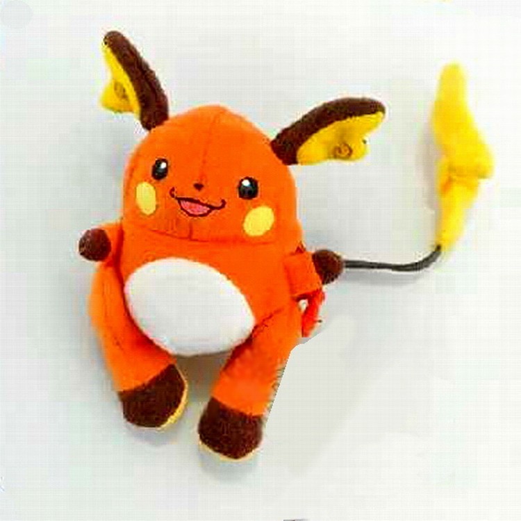 Raichu Reversible Poke-Ball Zipper Pull Plush Doll Attached to Handbag, Backpack