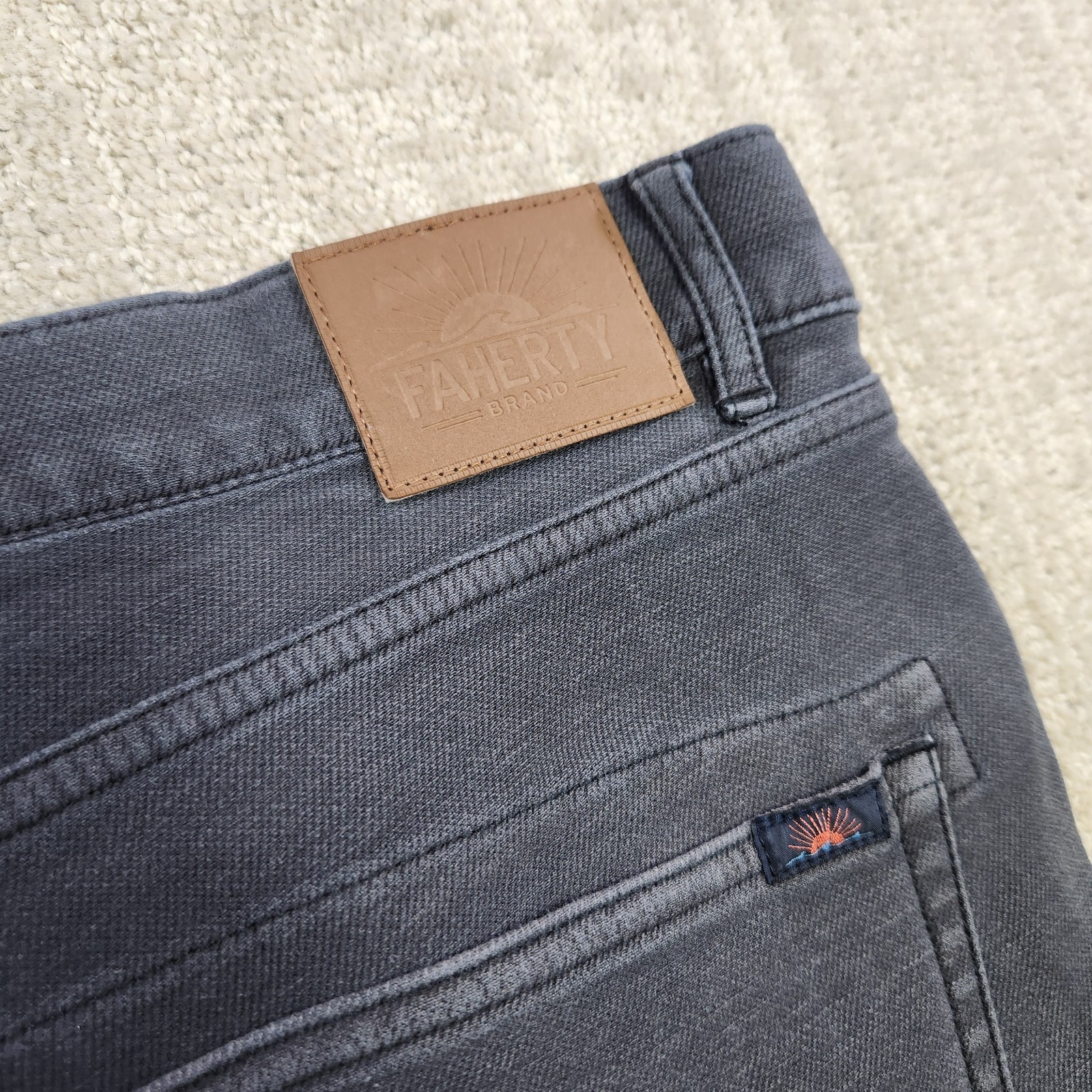 Faherty Pants Men 34×28 5 Pocket Stretch Terry Chino Slate Gray *READ Huckberry