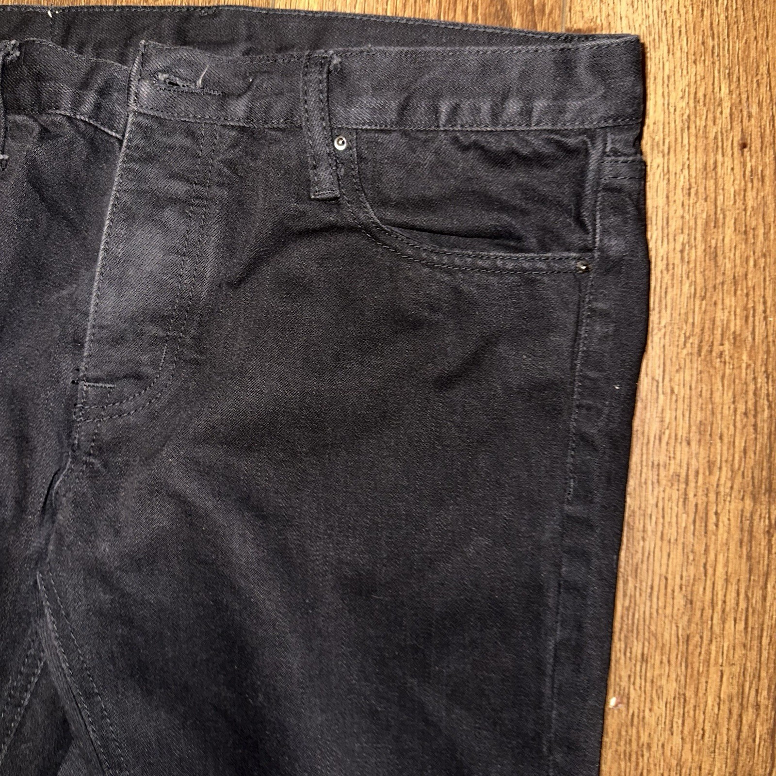 MNML- Mens 34×34 Jeans Button Fly Slim Taper Ankle Zip Distressed Knee Grunge