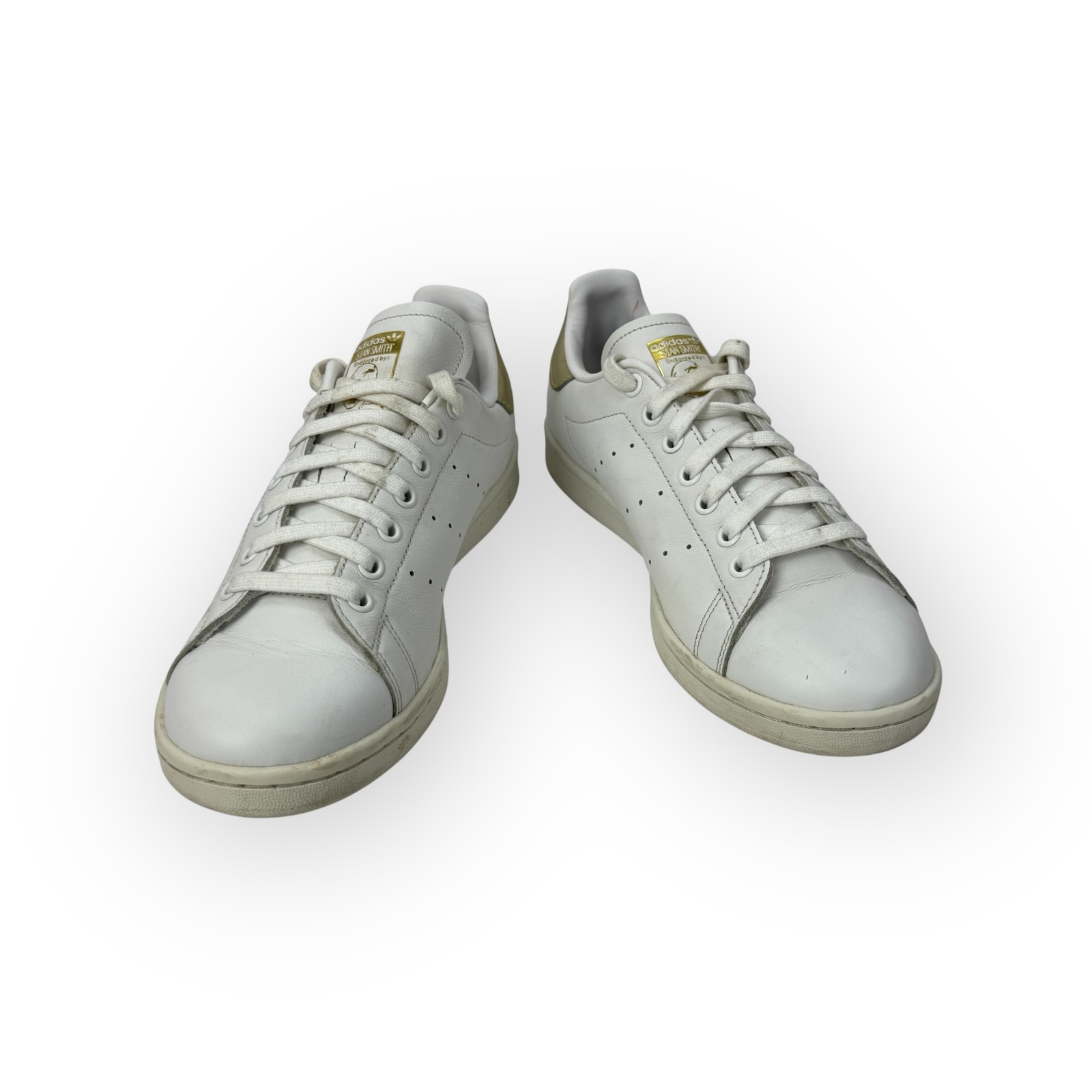 Adidas Sam Smith Gold White Leather Sneakers Shoes 8.5 40-2/3
