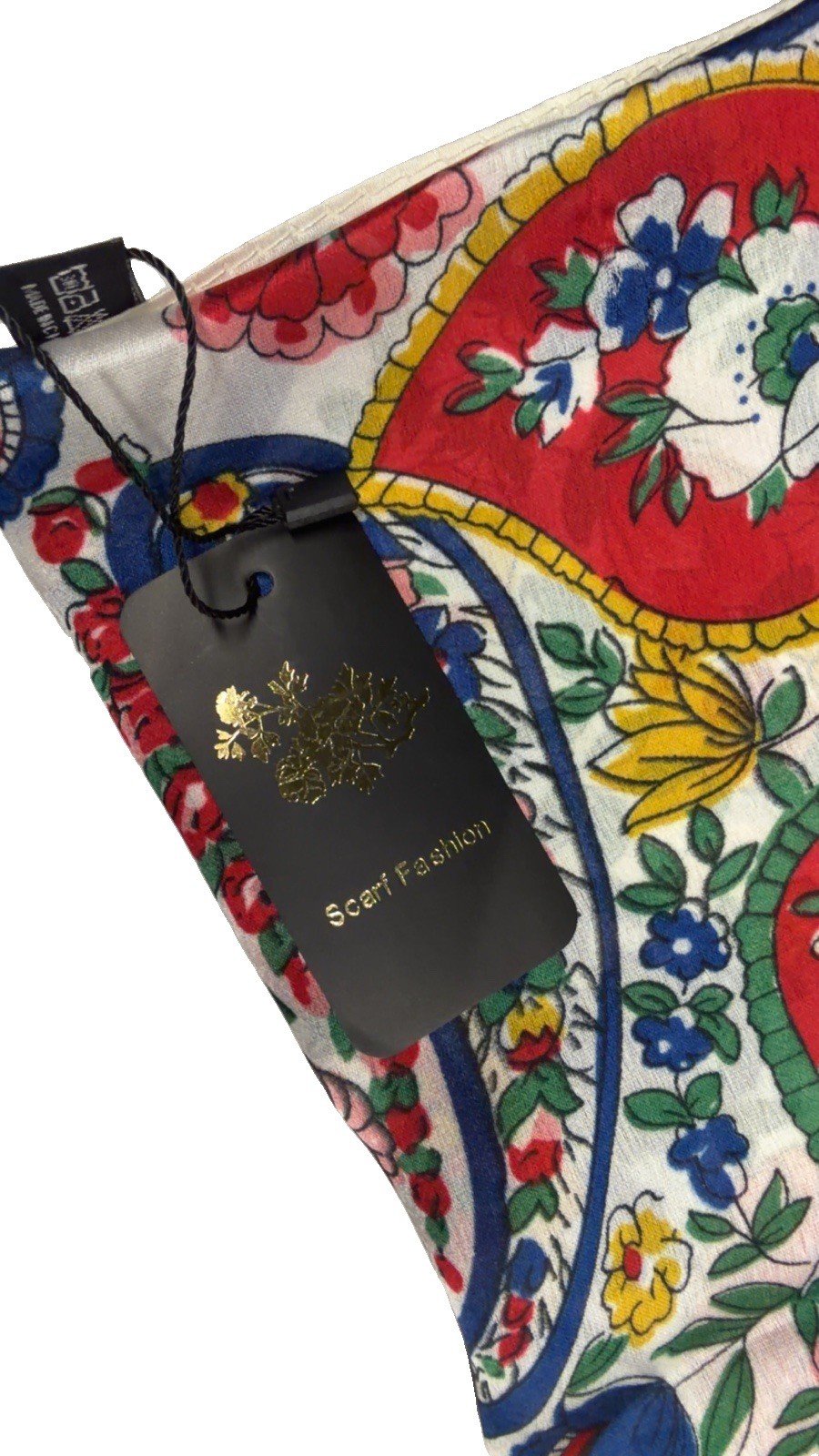 Fashion Shawl Women’s Multicolor Square Paisley Floral Print 75 x35