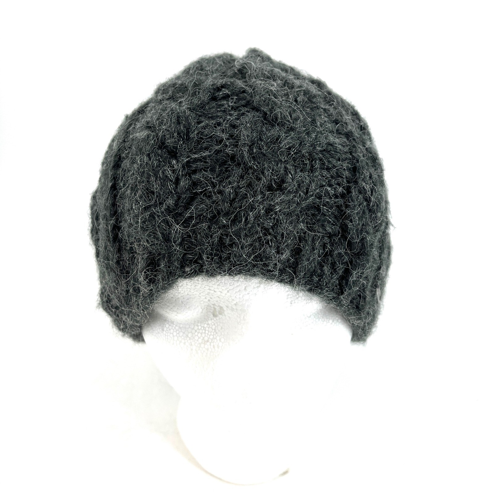 Pistil Chunky Knit Beanie Hat Charcoal Grey Cable Knit Alpaca Blend