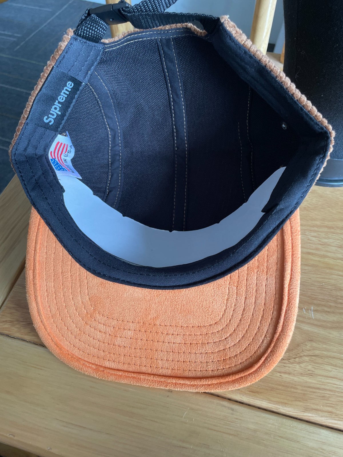 Supreme Men’s Orange Brim Baseball Cap Adjustable