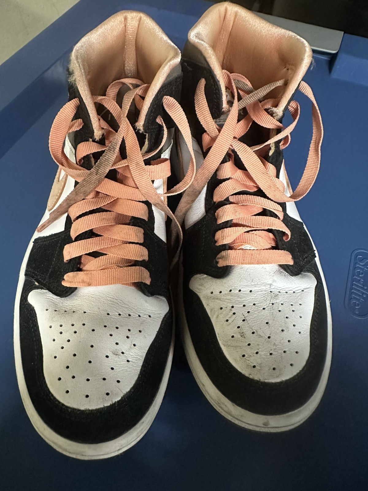 Nike Air Jordan 1 Mid SE Peach Mocha Black Athletic Shoes 7 Womens DH0210-100