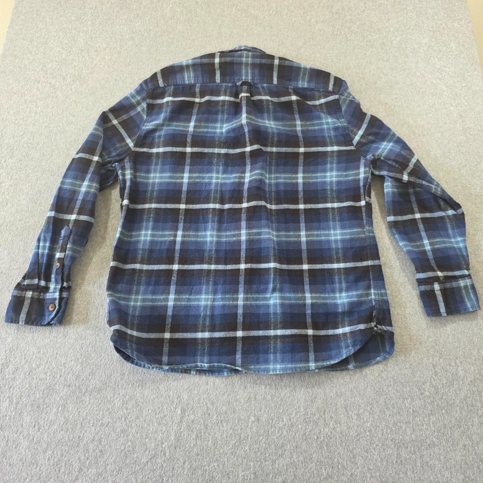Jachs MFG Heritage Flannel Men’s Blue Plaid Button-Up Shirt Large