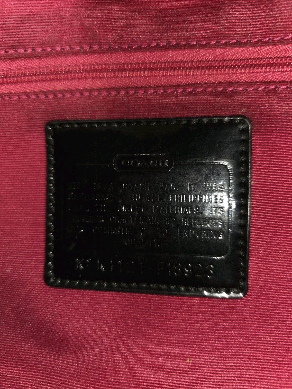 Coach Heritage Peyton Signature Black Gray Patent Leather Trim 18923