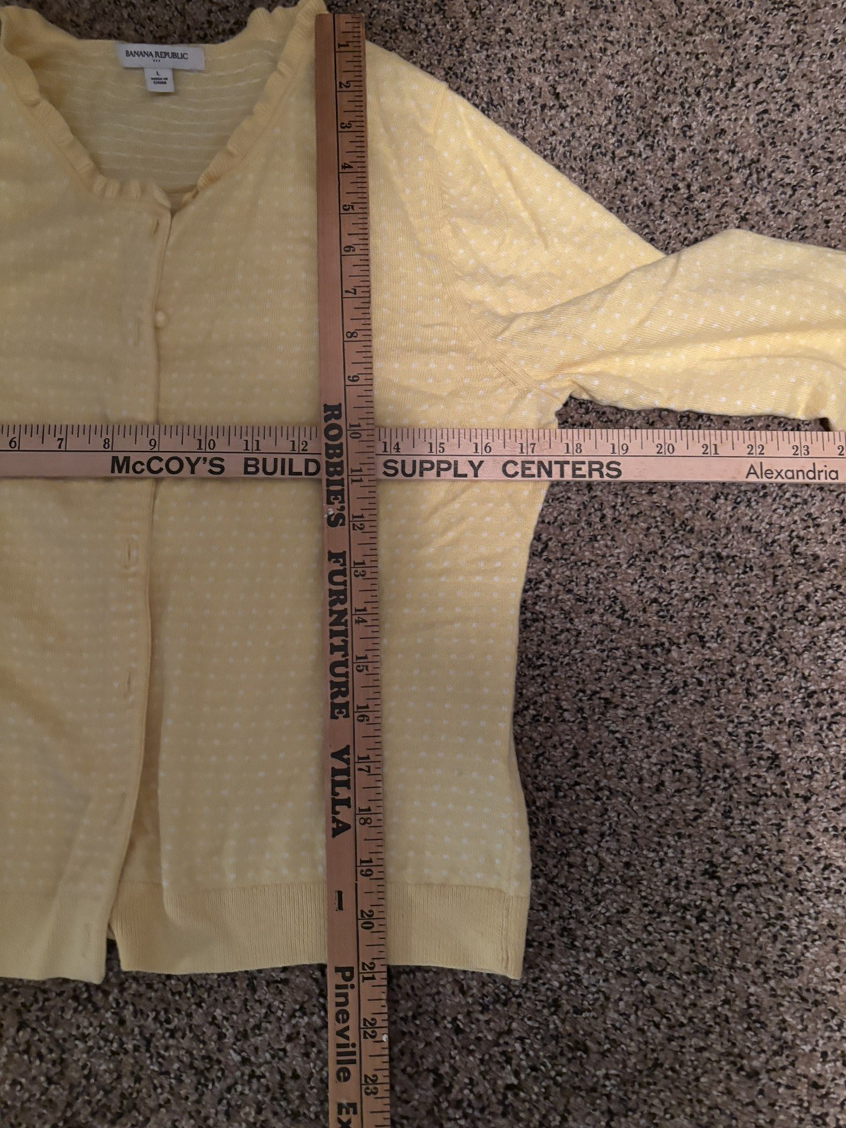 Banana Republic Yellow/White Polka Dots Lightweight Cardigan Sweater Women’s L
