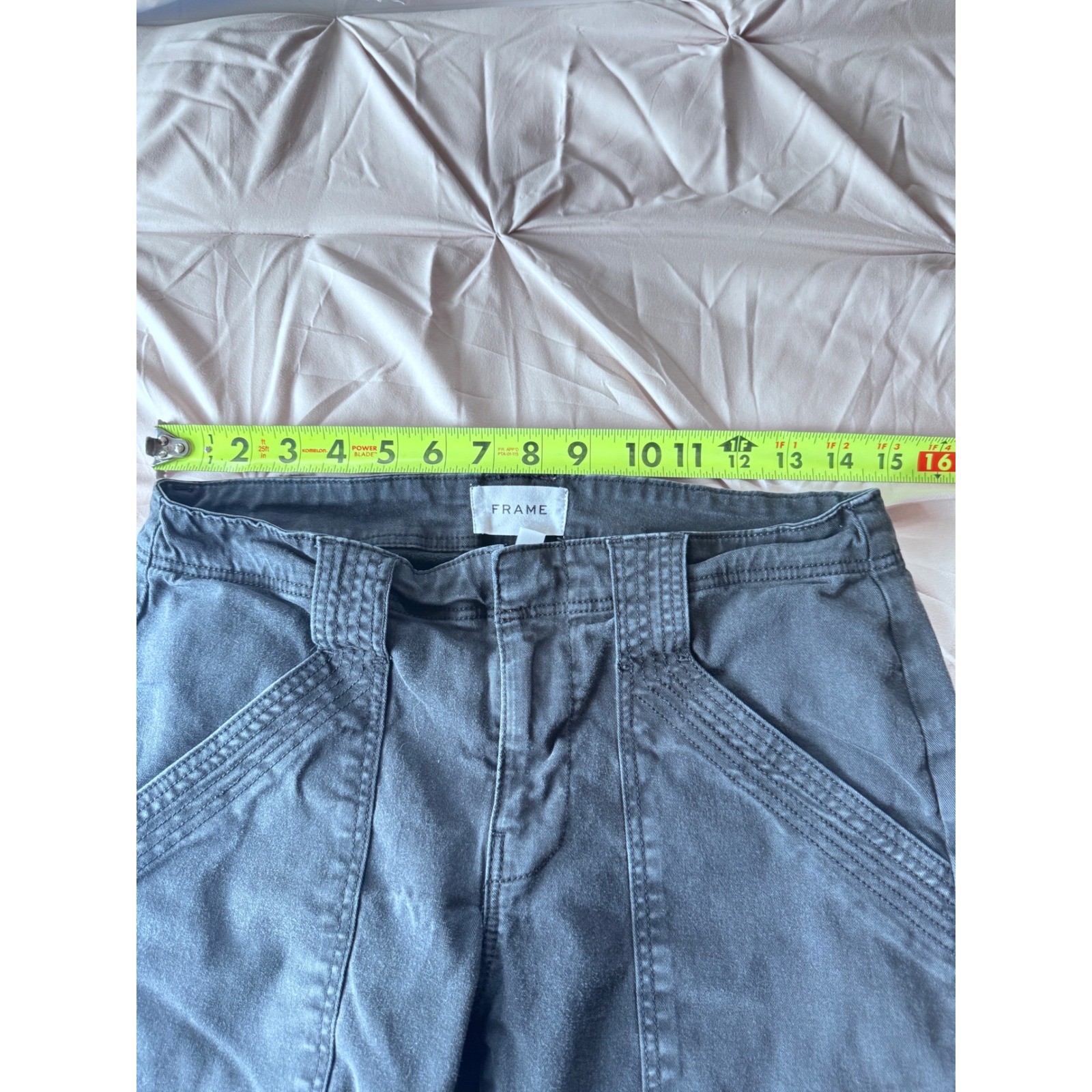 FRAME Washed Black Cargo Gorpcore Jogger Pants Ankle Zip Size 27