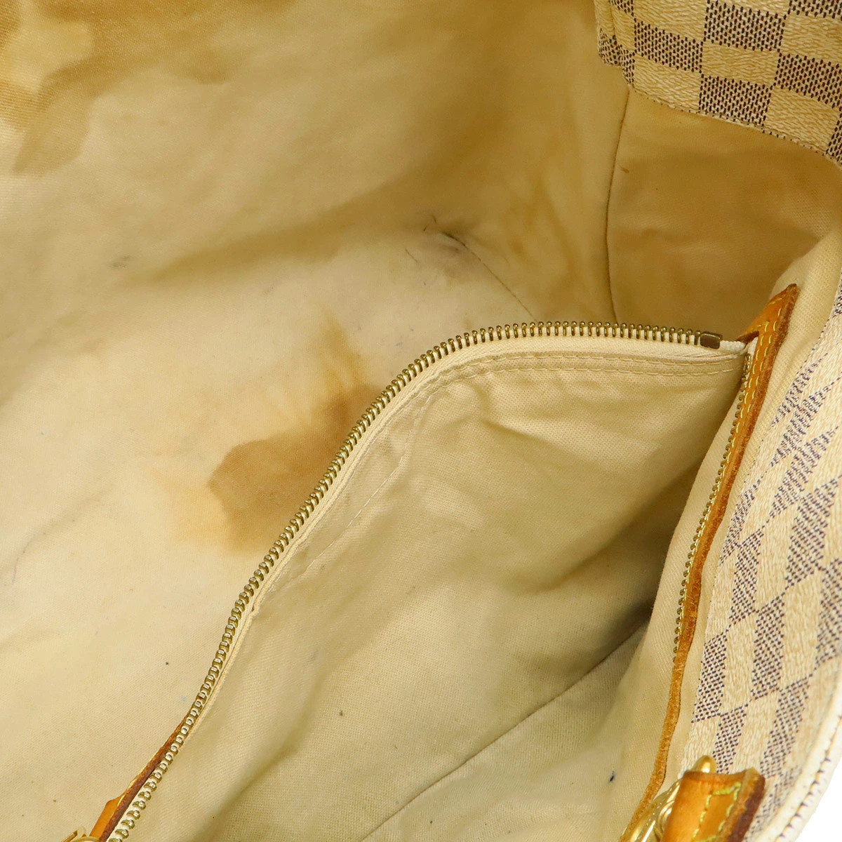 Louis Vuitton Damier Azur N41179 Tote Check Canvas Ivory Unisex Bag #BLB2062