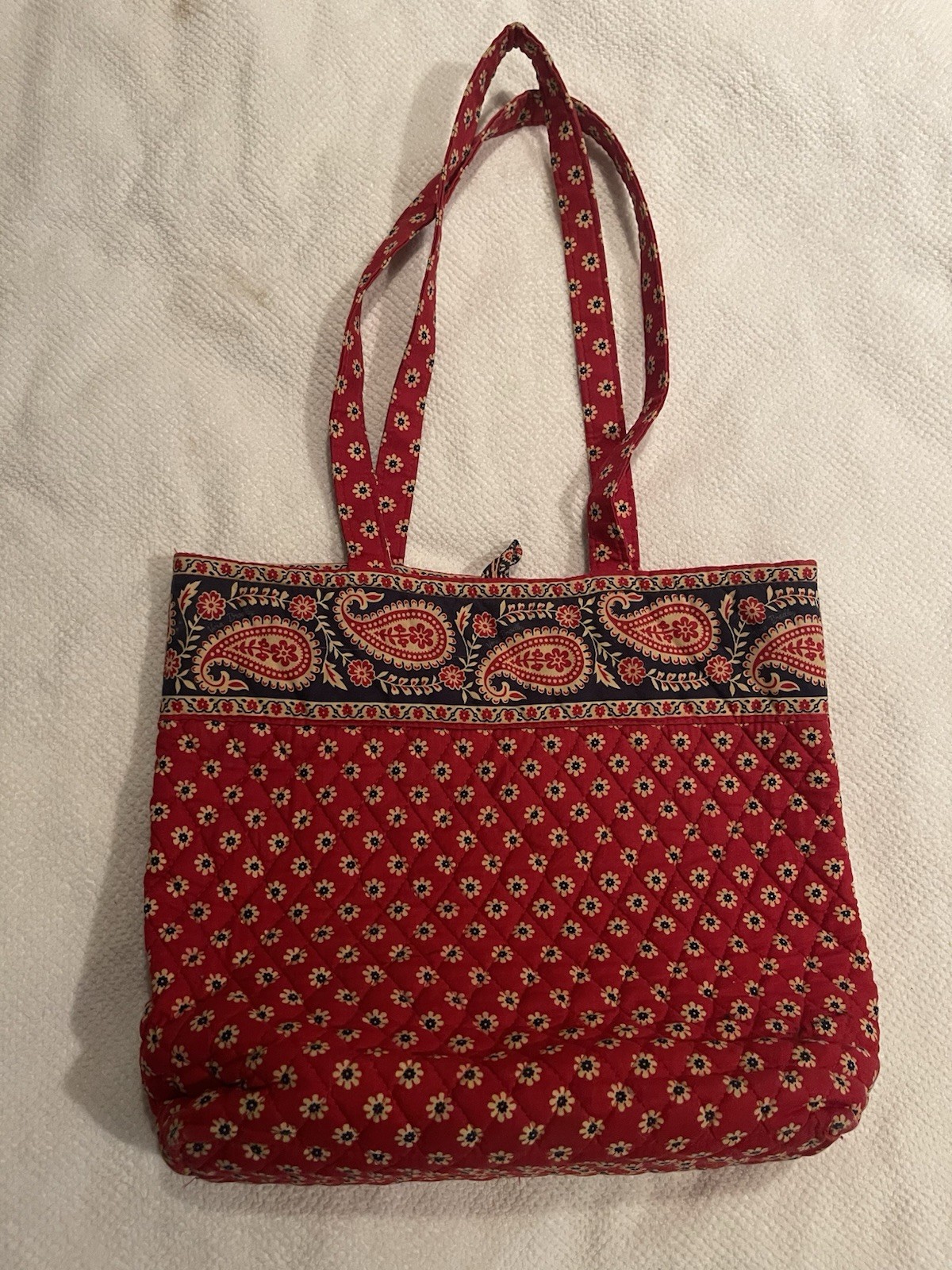 Vintage Vera Bradley Tote bag – Americana Red – button closure 12.75X13.75X3