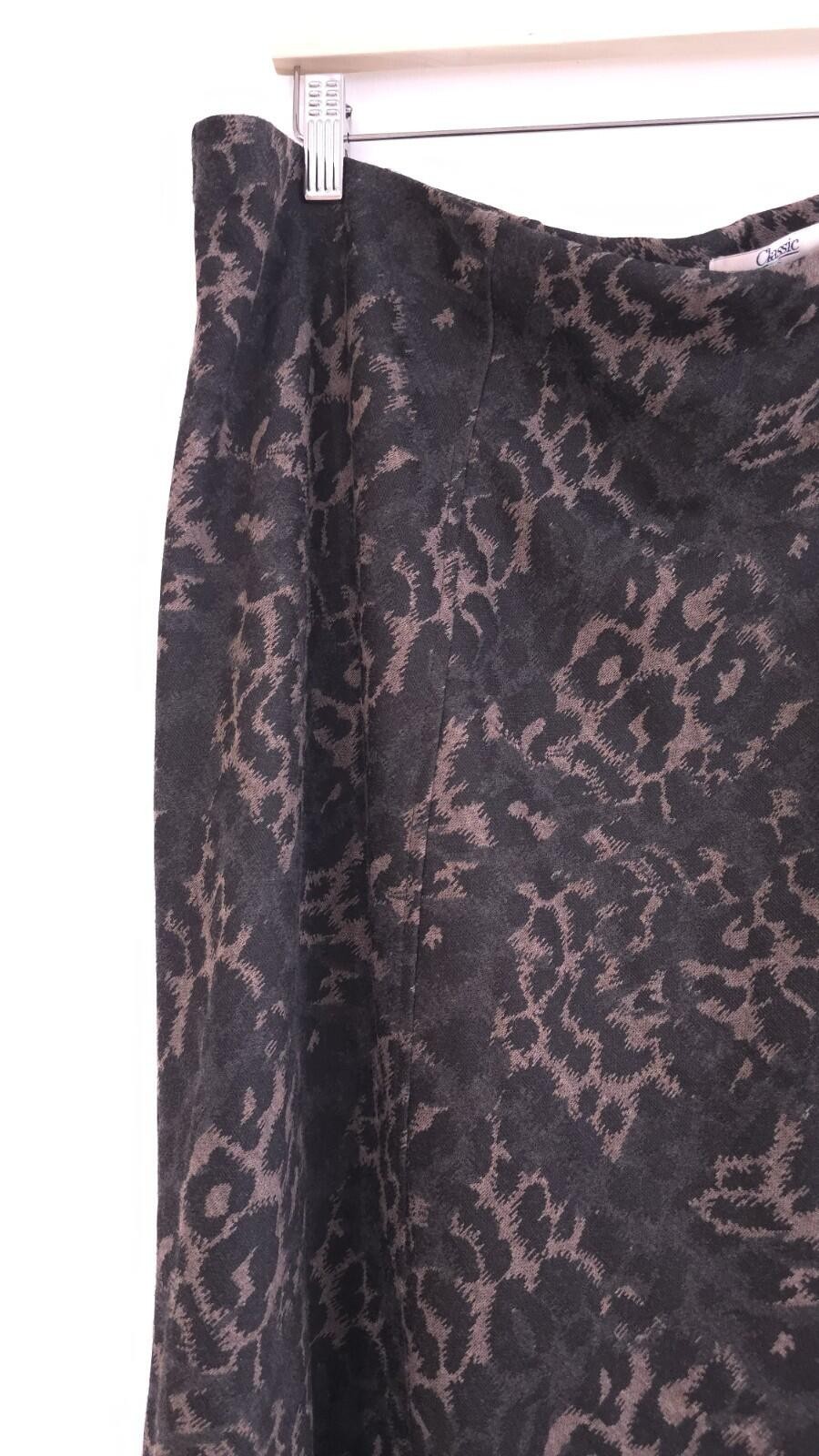Marks & Spencer M&S Classic Womens Leopard Print Midi Skirt Elastic Waist -Sz 22
