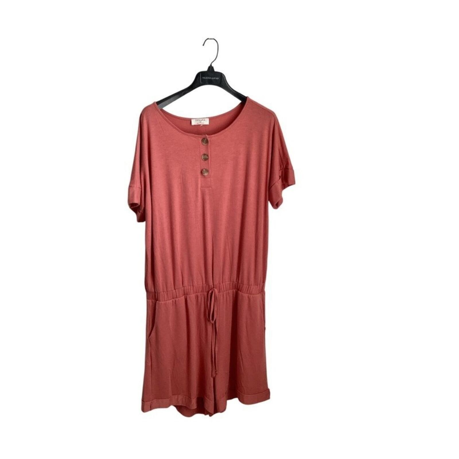 Zenana Outfitters Coral Jumpsuit 2x
