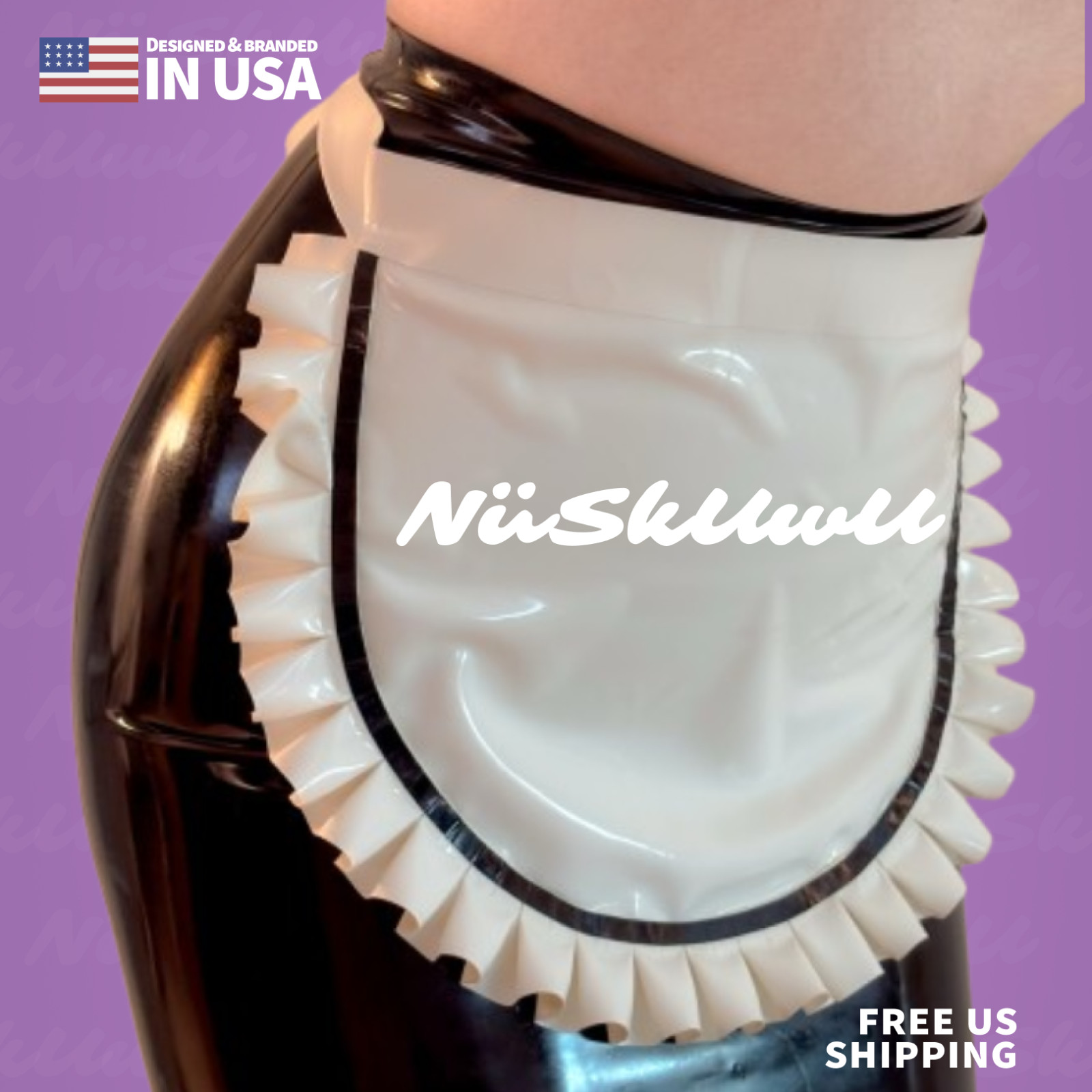 Handmade Ruffled Latex Apron: Kawaii Cosplay Maid Costume
