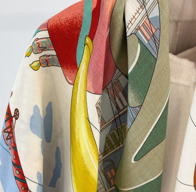 70% Cashmere 30% Silk Scarf Double face print Large WrapWomen Square Shawl 53″