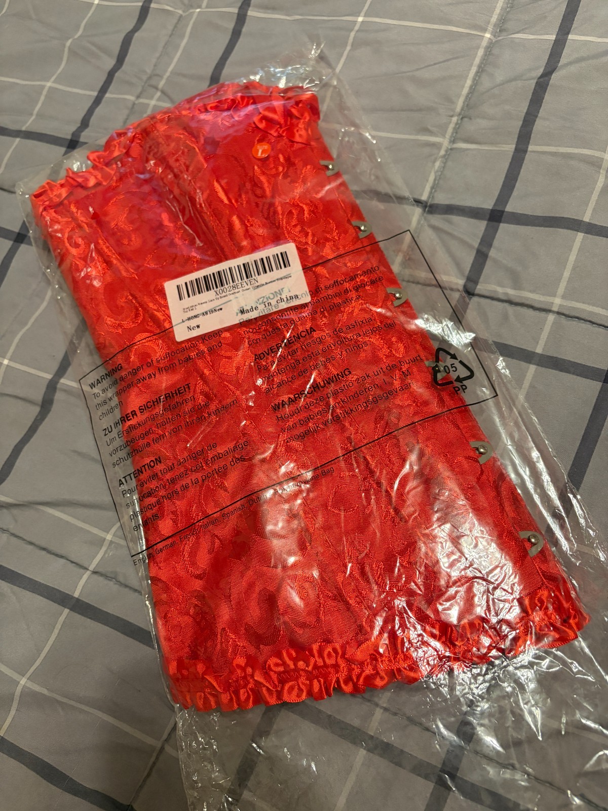 Gorgeous women red lace corset, China size large, USA size small