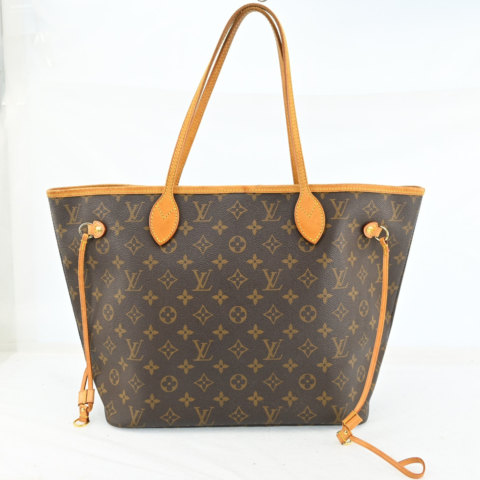 Louis Vuitton Monogram Neverfull MM Leather Fabric Brown Tote bag B2202SA803