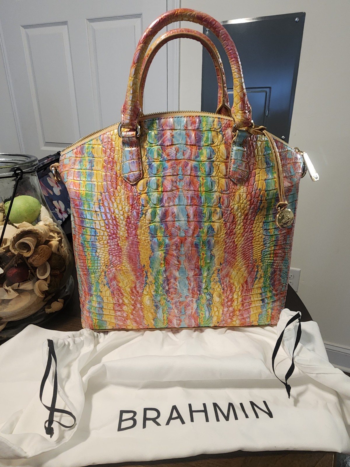 “NWT” Brahmin Large Duxbury Satchel/Shoulder Bag in Saltwater Taffy Melbourne