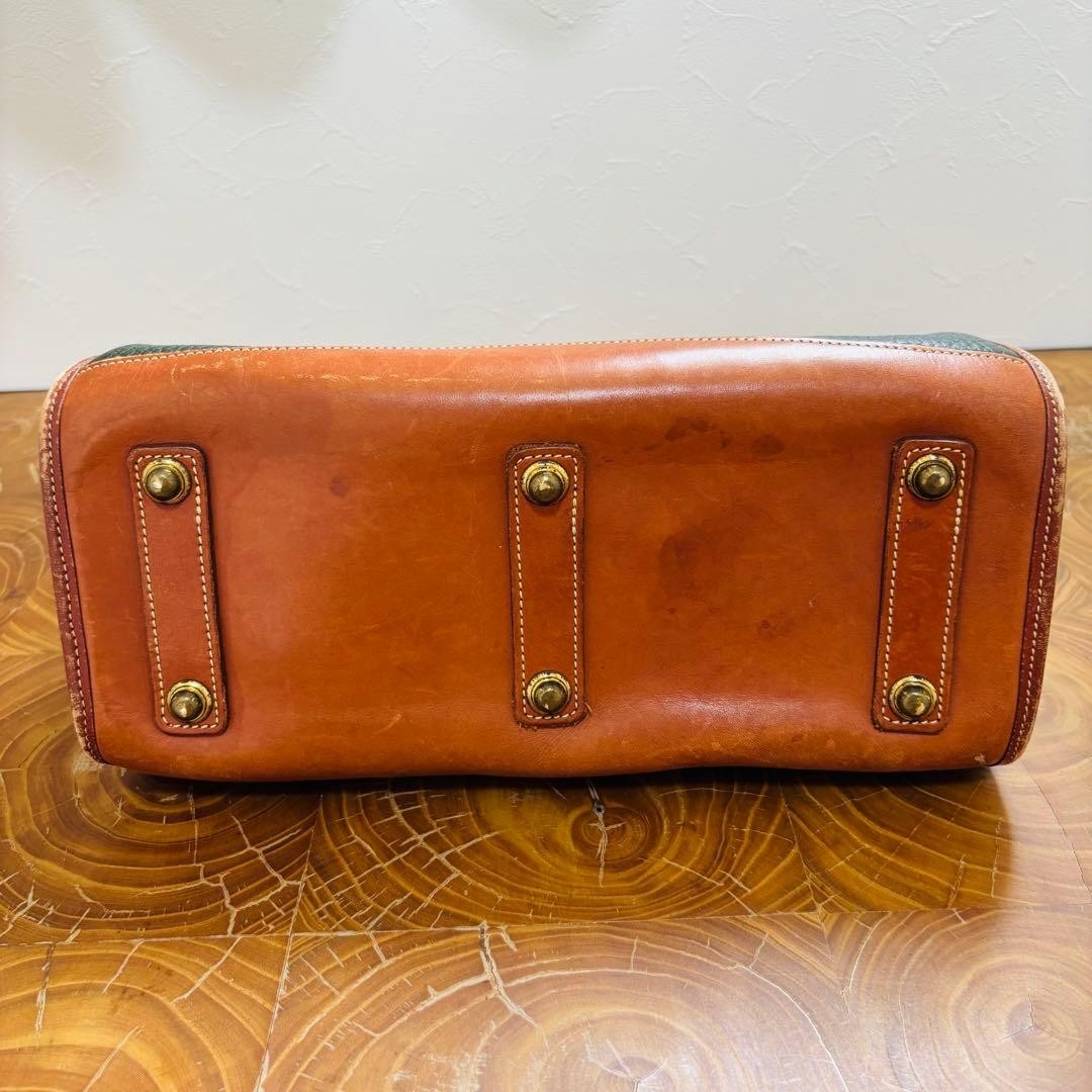 Dooney & Bourke Mini Boston Bag Green US 11.6in Pebbled Leather Vintage Japan