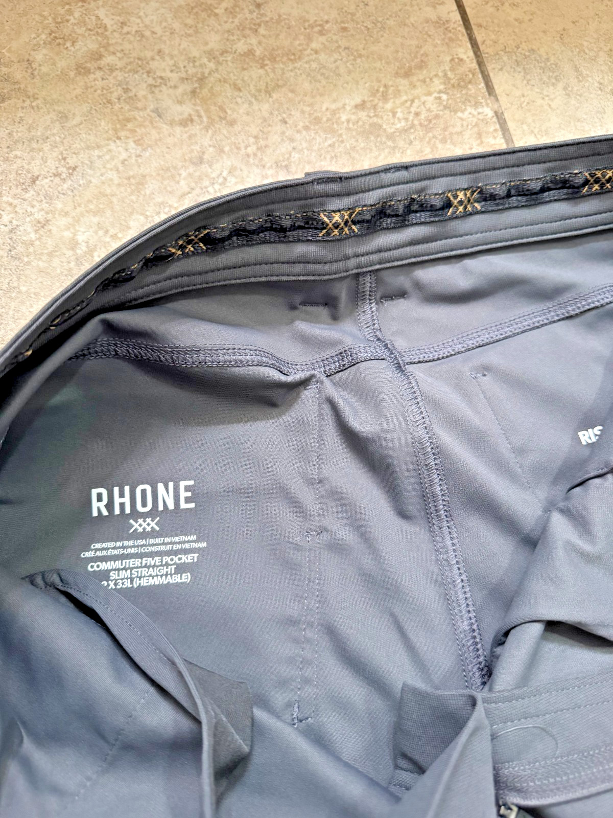 Rhone Men’s Commuter Pro 5-Pocket Pant 32W 31L Dark Gray, Excellent Condition