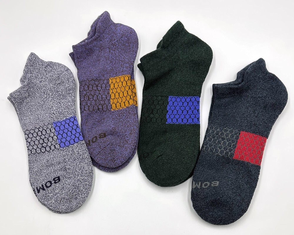 Bombas 4 pairs Everyday Men’s Marl Ankle Socks 4 Colors Mix Size Large 9.5-13