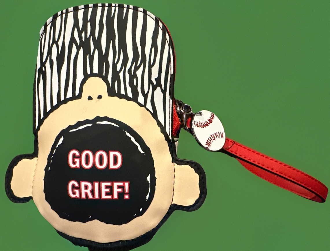 Peanuts Charlie Brown Wristlet Baseball “GOOD GRIEF” Coin Purse Figural