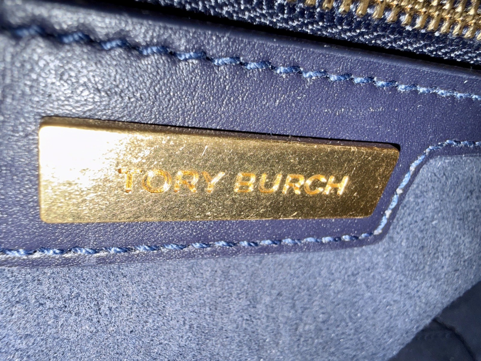 Tory Burch Monogram Navy Jacquard Barrel Handbag