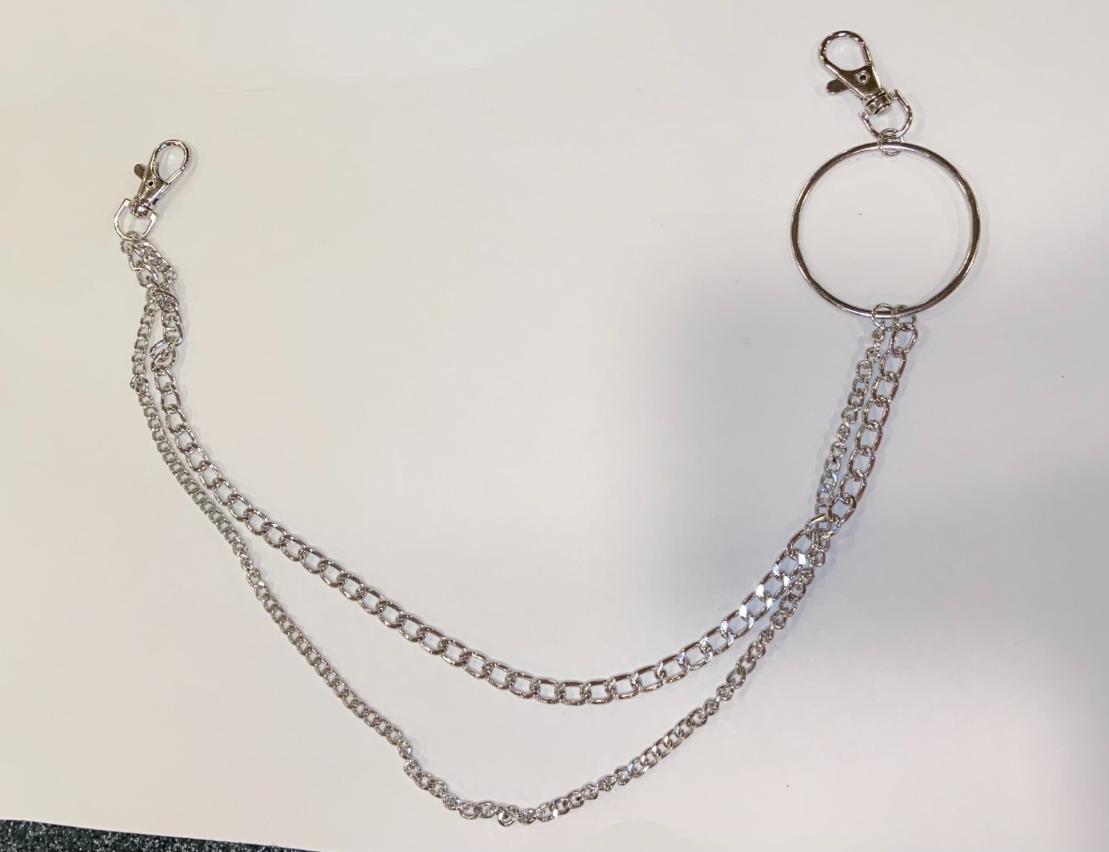20 inch pants chain accent (silver color) hooks onto belt loops