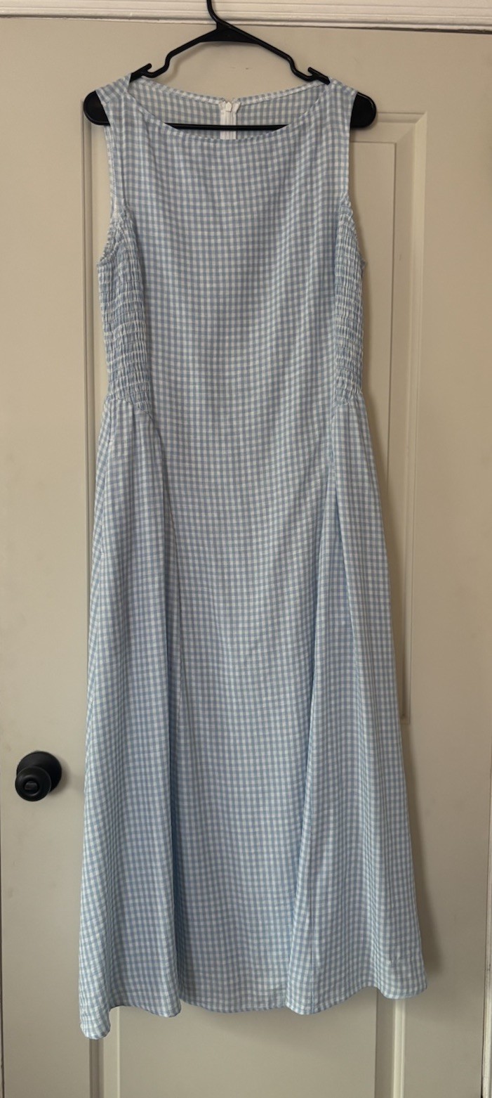 Halara Blue Gingham Maxi Dress Size L