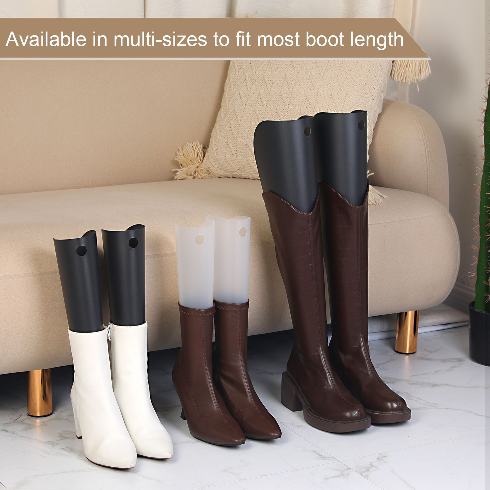 10pcs Boot Shaper Form Inserts 6″ Boots Tall Support for Women and Men Black