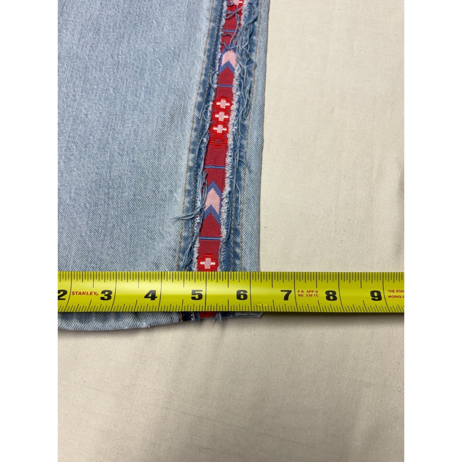 Pilcro The Vintage Straight Jeans Light Wash Southwestern Side Stripe Womens 25