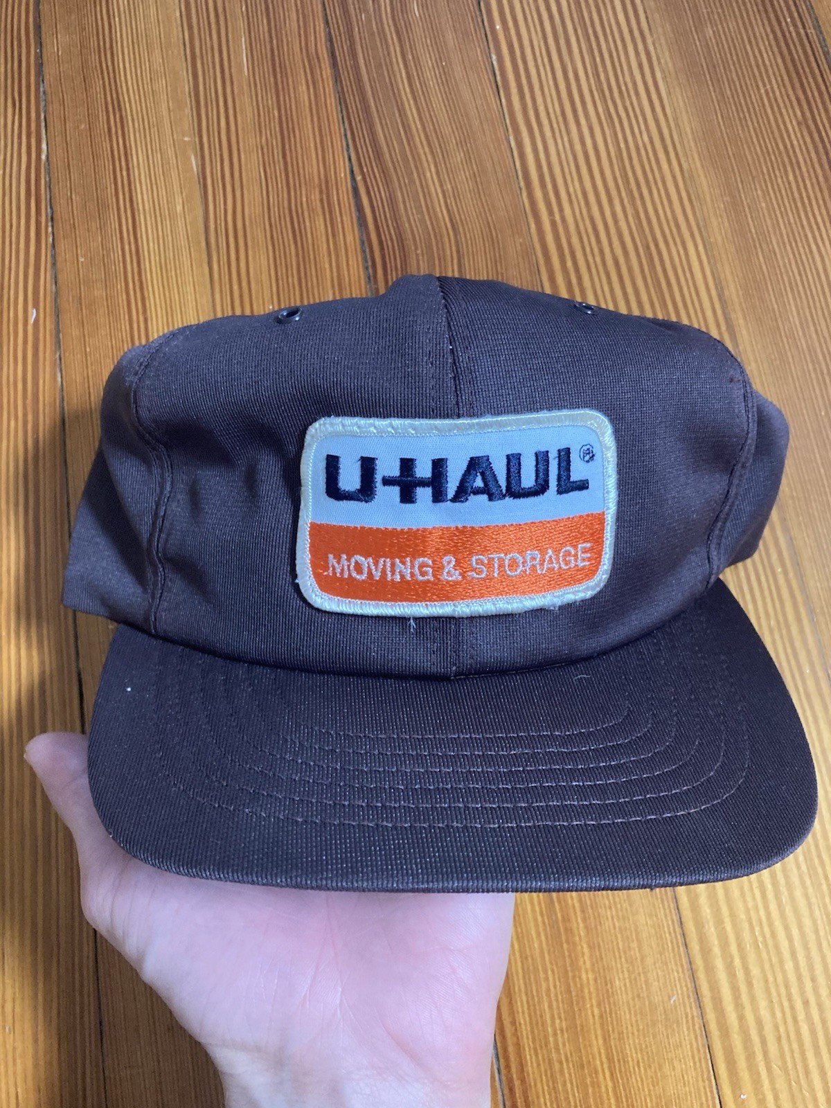 Vintage U-Haul Hat Cap Trucker Patch Logo Brown Swingster Made In USA Snapback