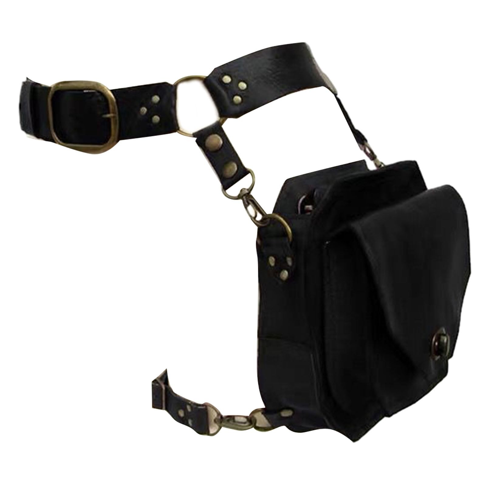 Steampunk Waist Pack Thigh Purse Medieval PU Leather Fanny Bag Cosplay Costum…