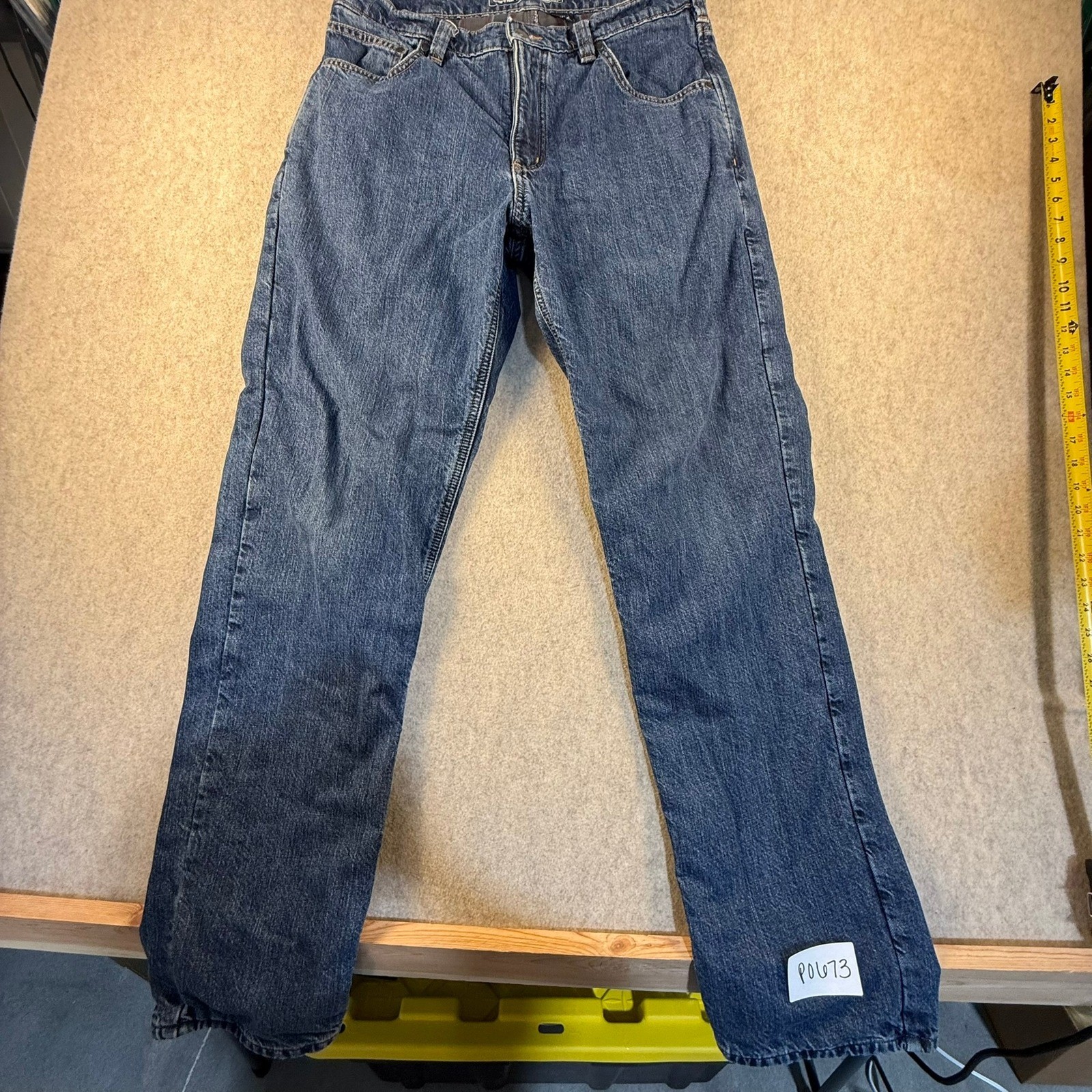 Carhartt Mens Relaxed Fit Flannel Lined Jeans Blue Denim Straight Leg 34×34