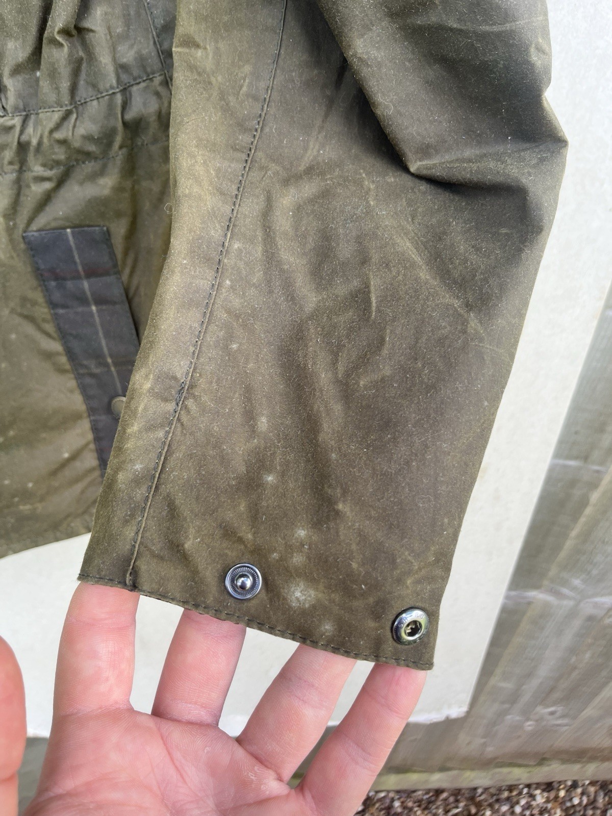 Barbour Dept B Solway Durham Wax Jacket Hooded Beeswax Men’s Olive – Small