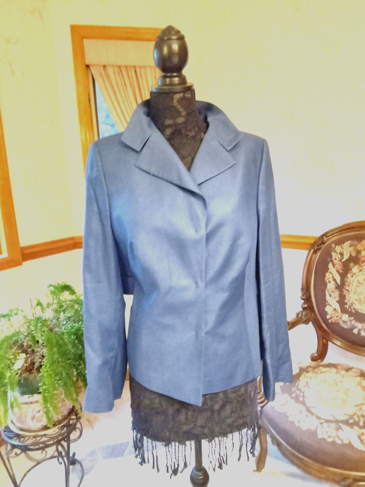 JACKET A-K-R-I-S SIZE 16 US MADE IN SWITZERLAND CASHMERE/SILK