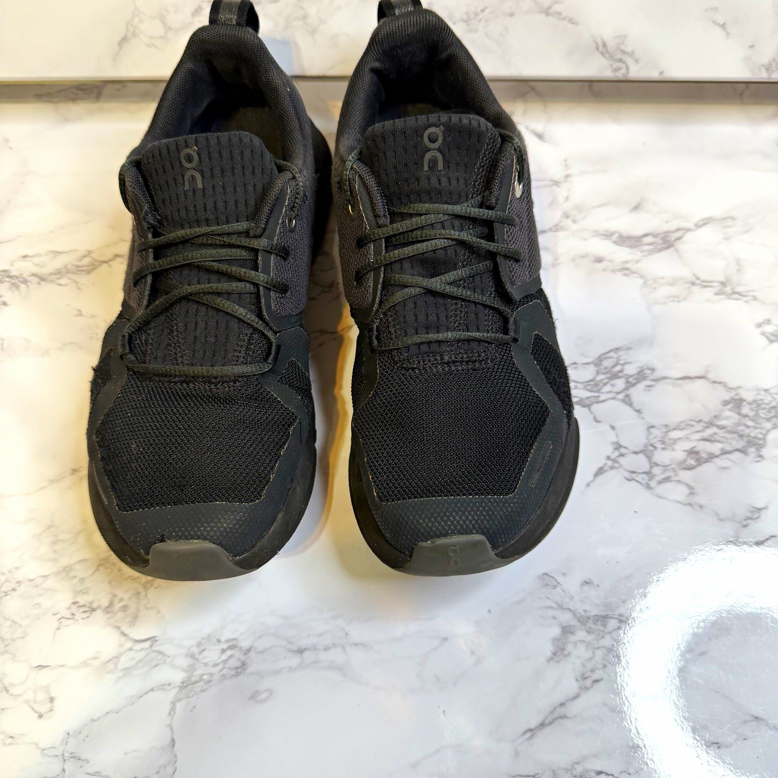 On Cloud Kids Black Mesh Lace-Up Low Top Athletic Sneakers US 4 EU 36