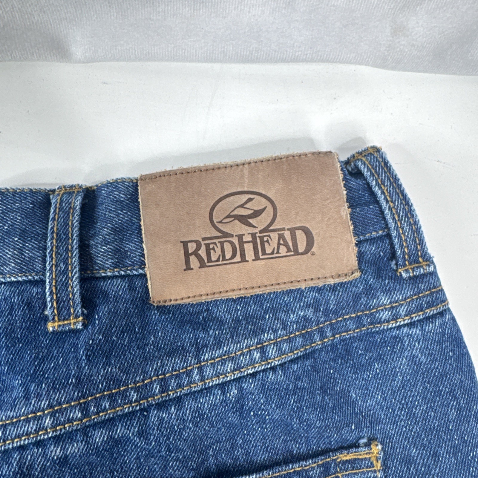 RedHead Pants Mens 40×30 Denim Duck Canvas Reinforcedouble Knee Outdoor Workwear