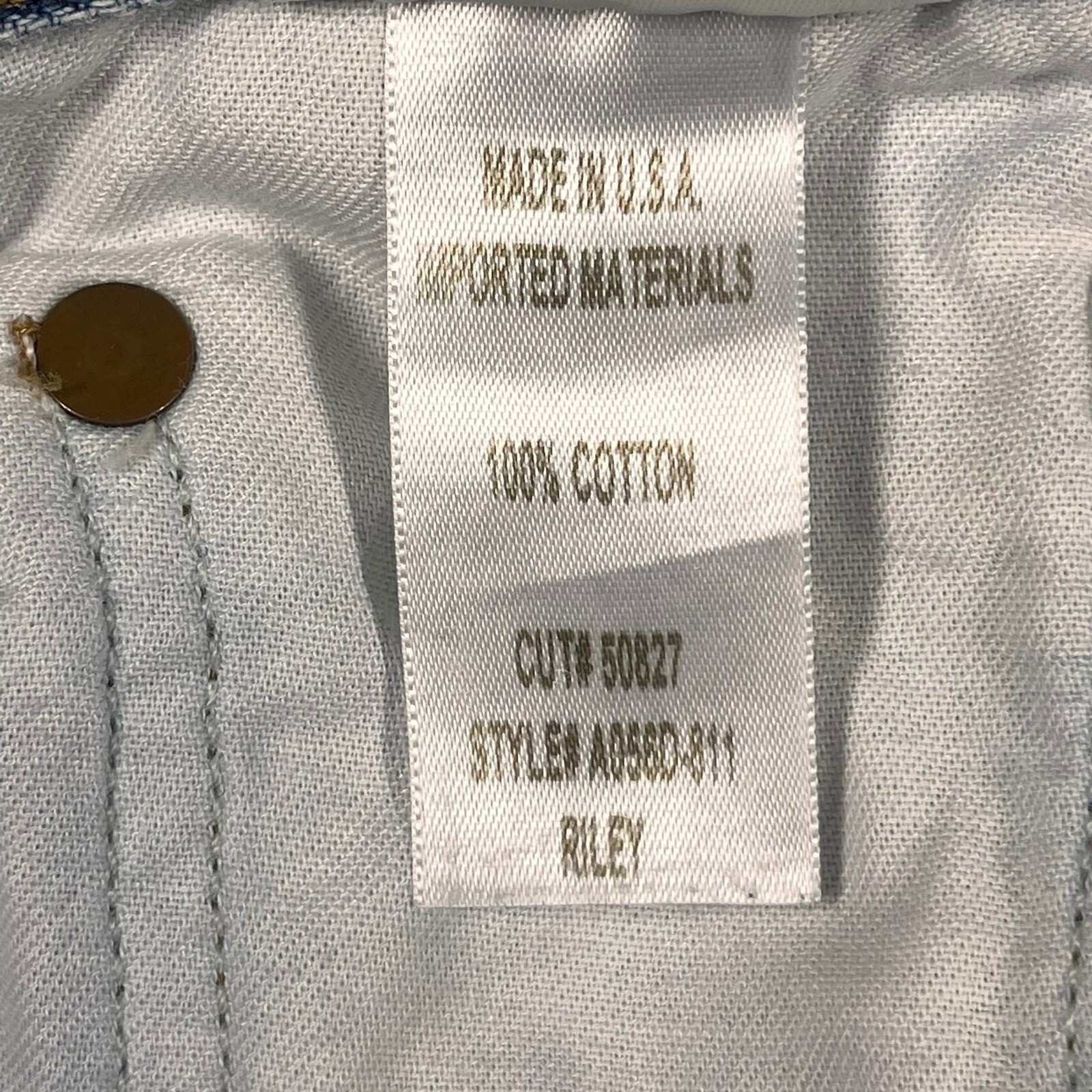 Agolde Riley High Rise Straight Crop Jeans Light Indigo Raw Hem Women’s 27×26
