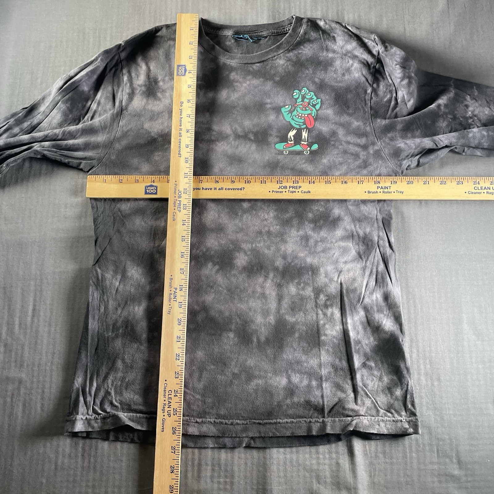 Killer Acid x Santa Cruz Crystal Hand Black Tie Dye Long Sleeve T-Shirt Medium