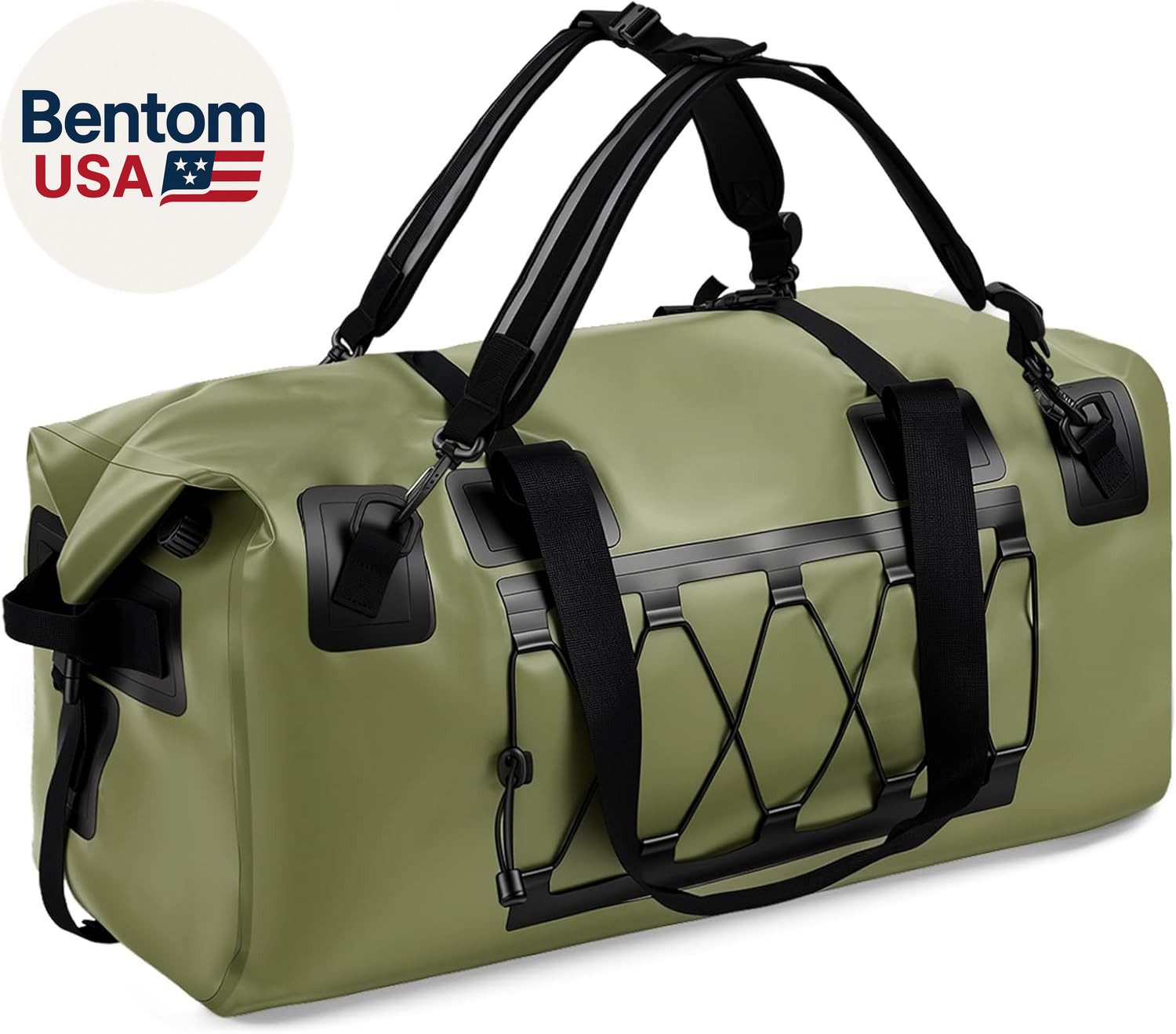 Waterproof Duffel Bag, 70L Large Motorcycle Dry Backpack, Heavy-Duty Roll Top Wa