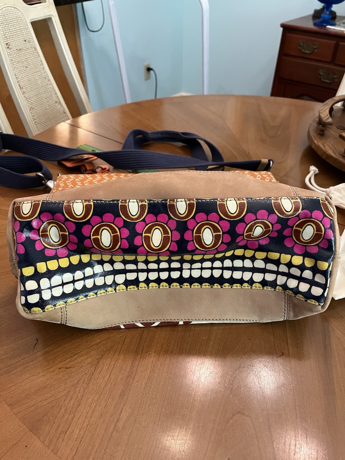 Fossil KeyPer Coated Canvas and Leather Tote Bag with Crossbody Strap