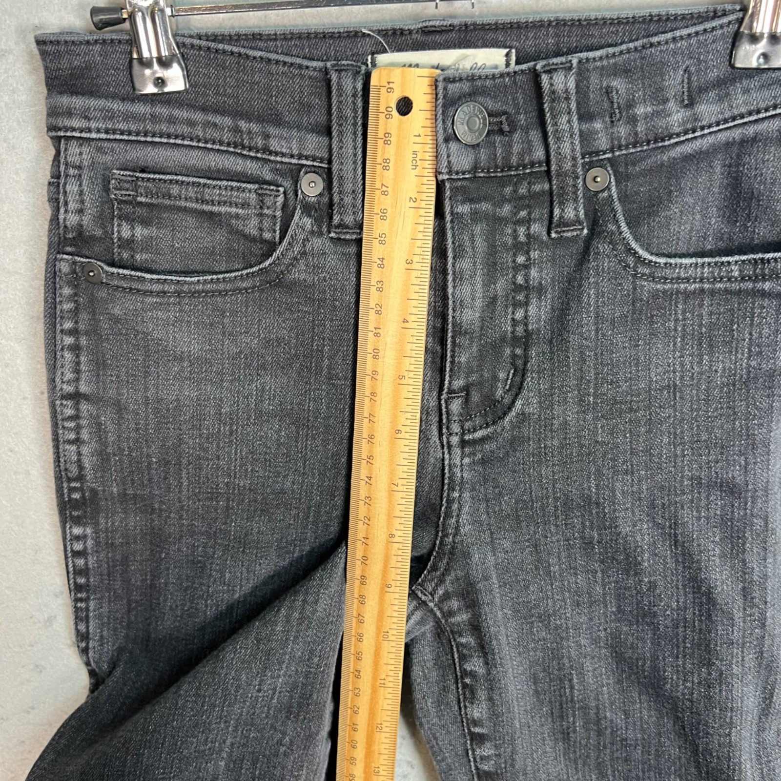 Madewell Womens Size 25 P Stovepipe Jeans Black Denim Cotton Blend