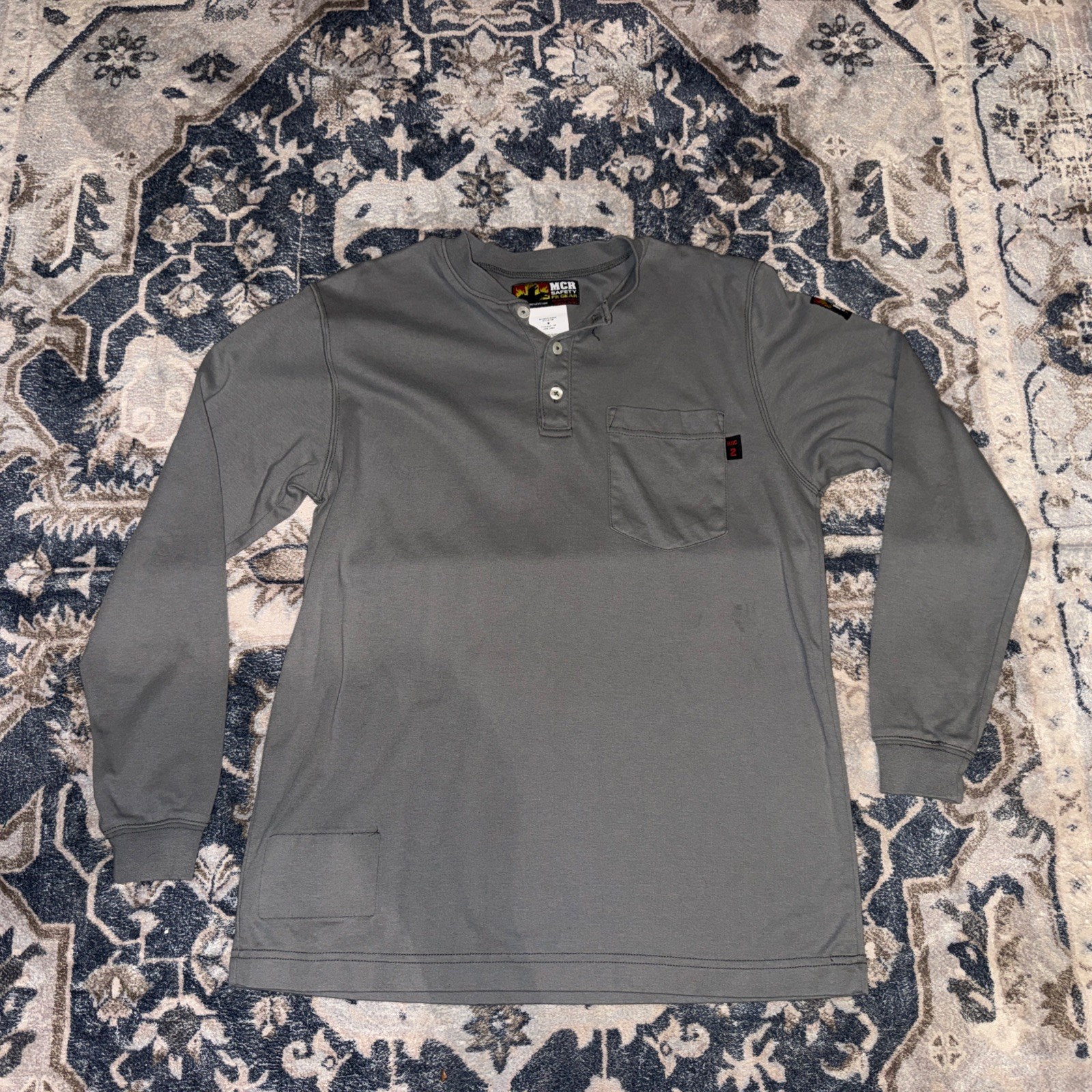MCR SAFETY FR Long Sleeve Shirt: 9.6 cal/sq cm ATPV, Men’s Sz M