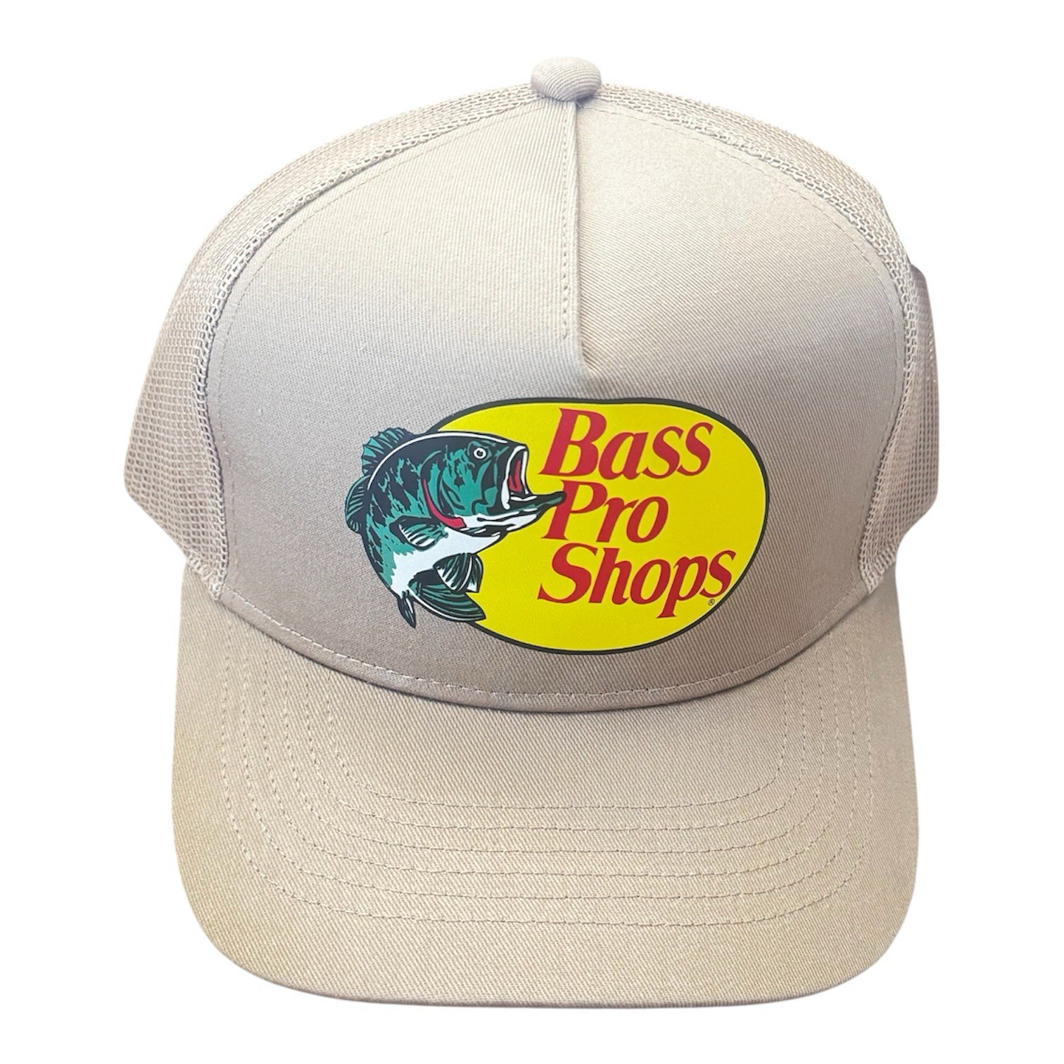 Khaki Bass Pro Shops Mesh Cap Hat Adjustable Snapback Trucker Fishing