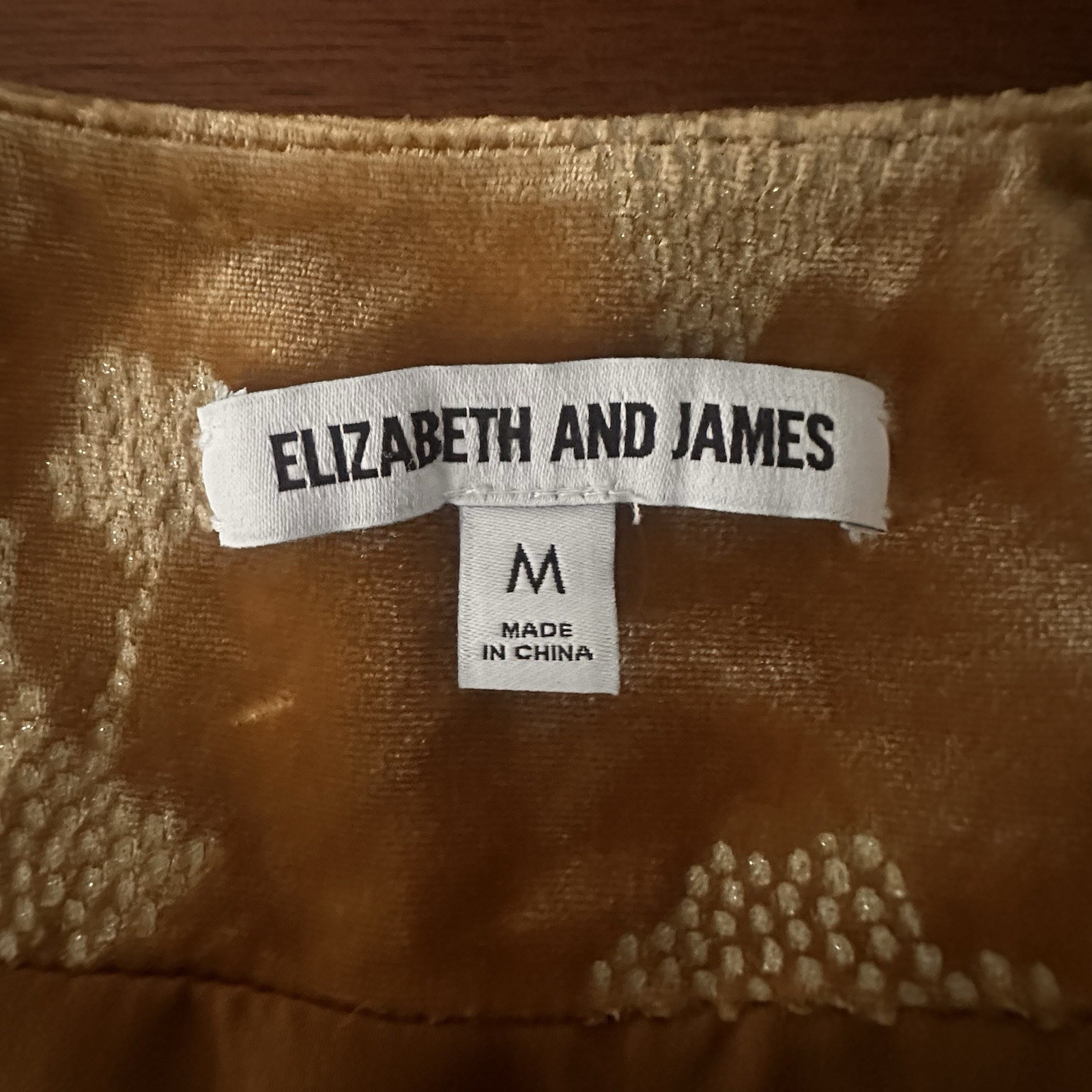 Elizabeth and James “Audrey” Mustard Velvet Velour Women’s Jacket Medium